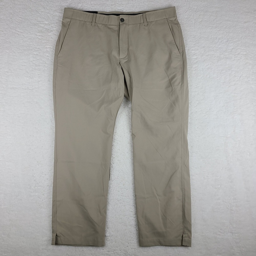 Under Armour Match Play Pants Mens 40x30‎ Beige Performance Tech Golf NWT NEW